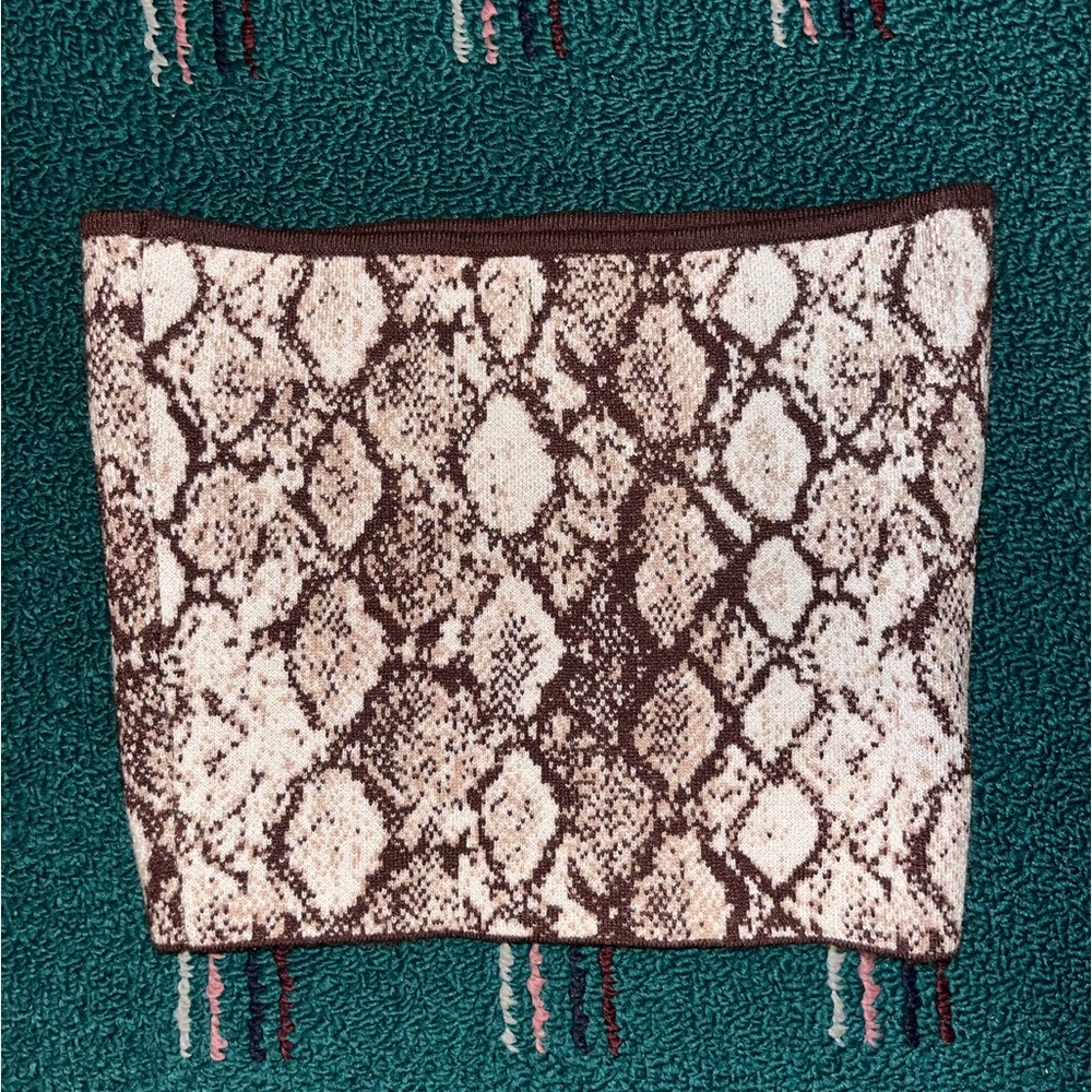 XS snakeskin pattern tube top from Pacsun